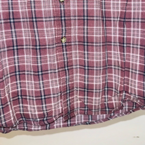 L.L. BEAN Men's Long Sleeve Faded Red Plaid Button Down Shirt Medium - Picture 5 of 7
